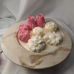 Świeca Sojowa w gipsowej formie – Kwiaty w Doniczce – akcandle