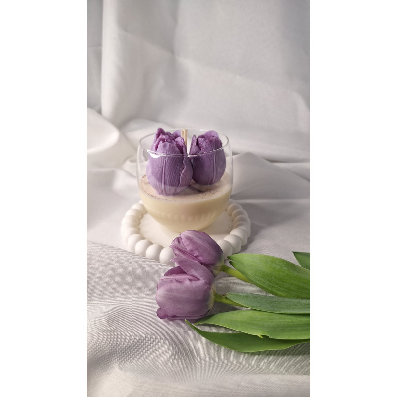 Świeca Sojowa w szklanej formie – Tulipan I – akcandle